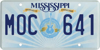 MS license plate MOC641