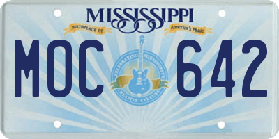MS license plate MOC642
