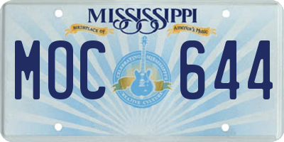 MS license plate MOC644