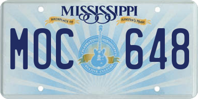 MS license plate MOC648