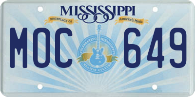 MS license plate MOC649