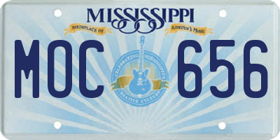 MS license plate MOC656