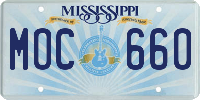 MS license plate MOC660