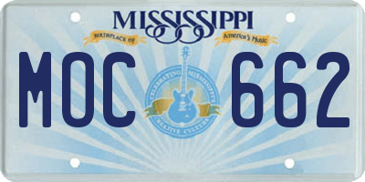 MS license plate MOC662