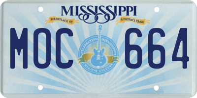 MS license plate MOC664