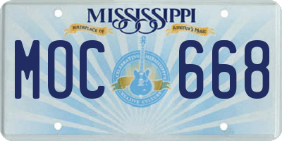 MS license plate MOC668