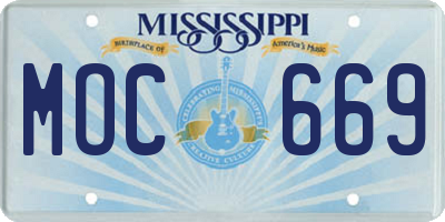 MS license plate MOC669