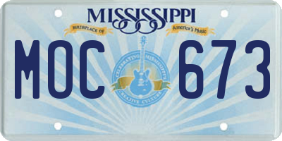 MS license plate MOC673