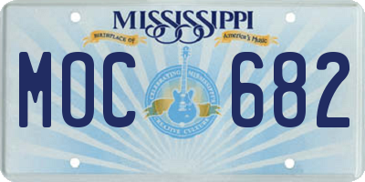 MS license plate MOC682