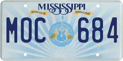 MS license plate MOC684