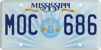 MS license plate MOC686