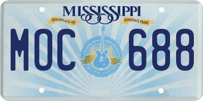 MS license plate MOC688
