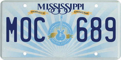 MS license plate MOC689