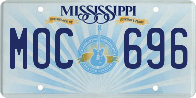 MS license plate MOC696