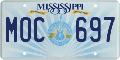 MS license plate MOC697