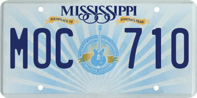 MS license plate MOC710