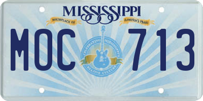 MS license plate MOC713