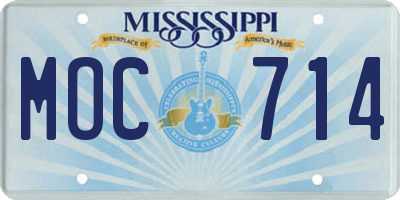MS license plate MOC714