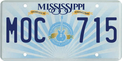 MS license plate MOC715