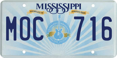 MS license plate MOC716