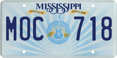 MS license plate MOC718