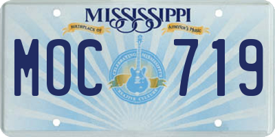 MS license plate MOC719