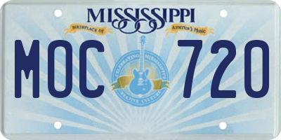MS license plate MOC720