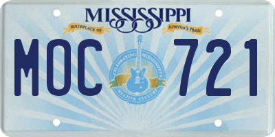 MS license plate MOC721