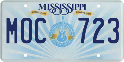 MS license plate MOC723