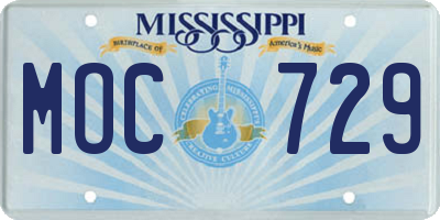 MS license plate MOC729
