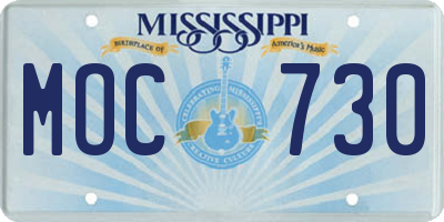 MS license plate MOC730
