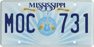 MS license plate MOC731