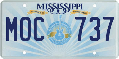 MS license plate MOC737