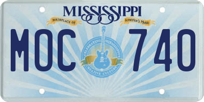 MS license plate MOC740