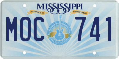 MS license plate MOC741