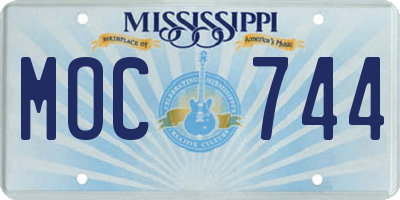 MS license plate MOC744