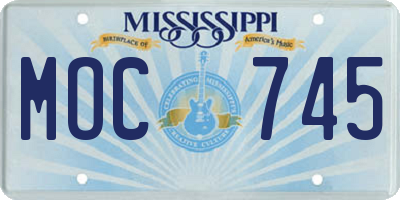 MS license plate MOC745