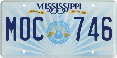 MS license plate MOC746