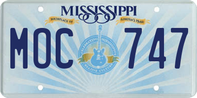 MS license plate MOC747