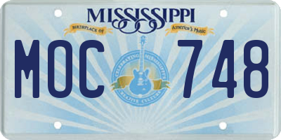 MS license plate MOC748