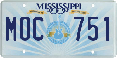 MS license plate MOC751