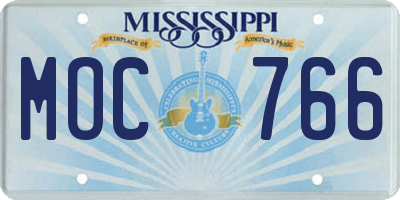 MS license plate MOC766