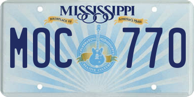 MS license plate MOC770