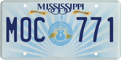 MS license plate MOC771