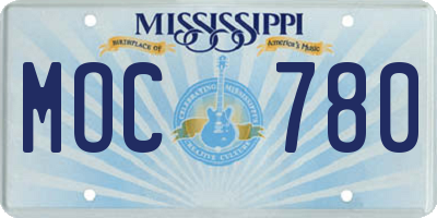 MS license plate MOC780
