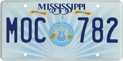 MS license plate MOC782