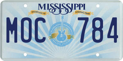 MS license plate MOC784