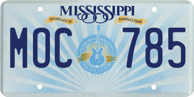 MS license plate MOC785