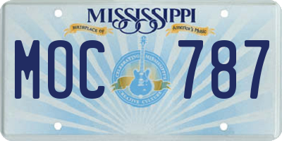MS license plate MOC787