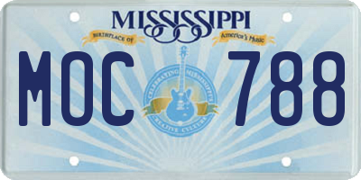 MS license plate MOC788